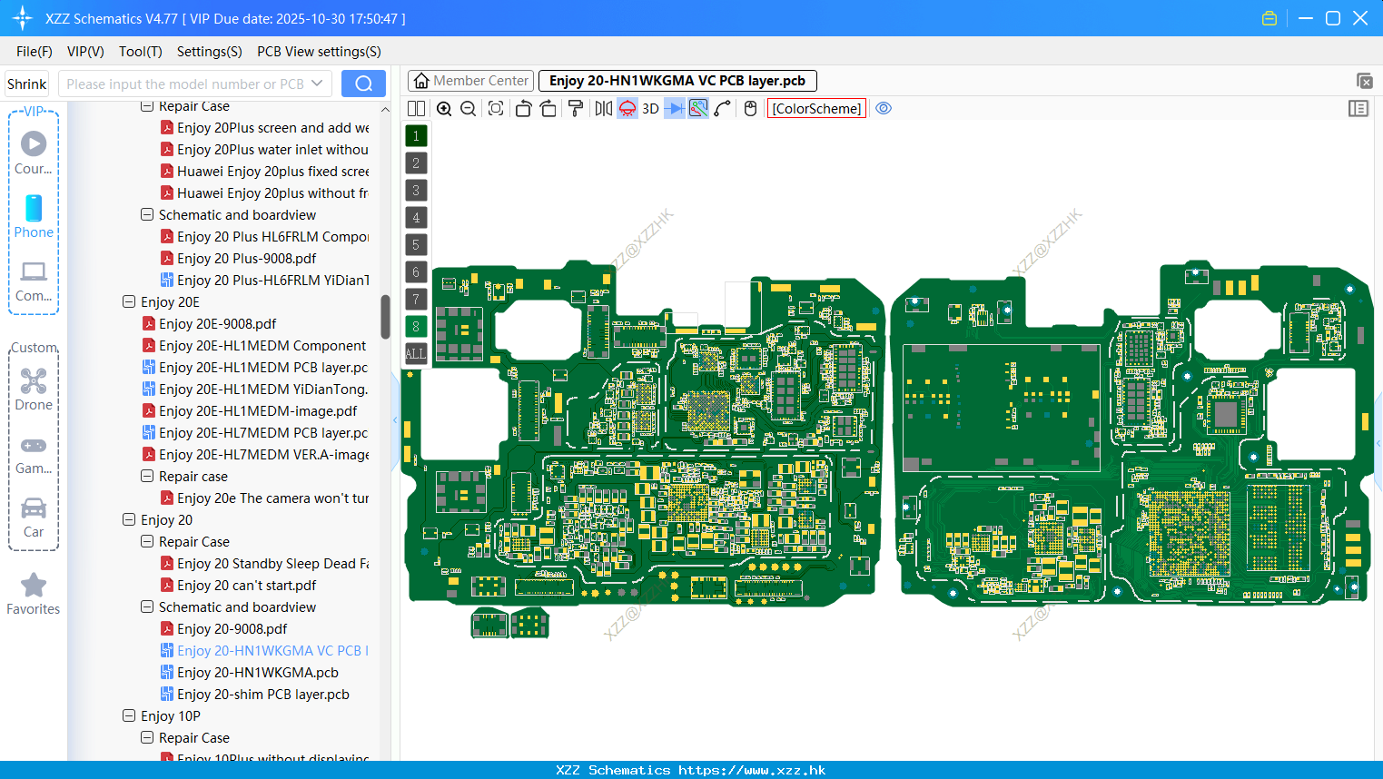 Huawei Enjoy 20-HN1WKGMA VC PCB Layer